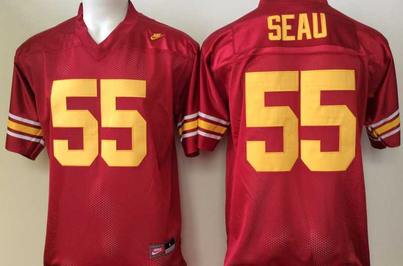 USC Trojans #55 Junior Seau Red College Football Jersey